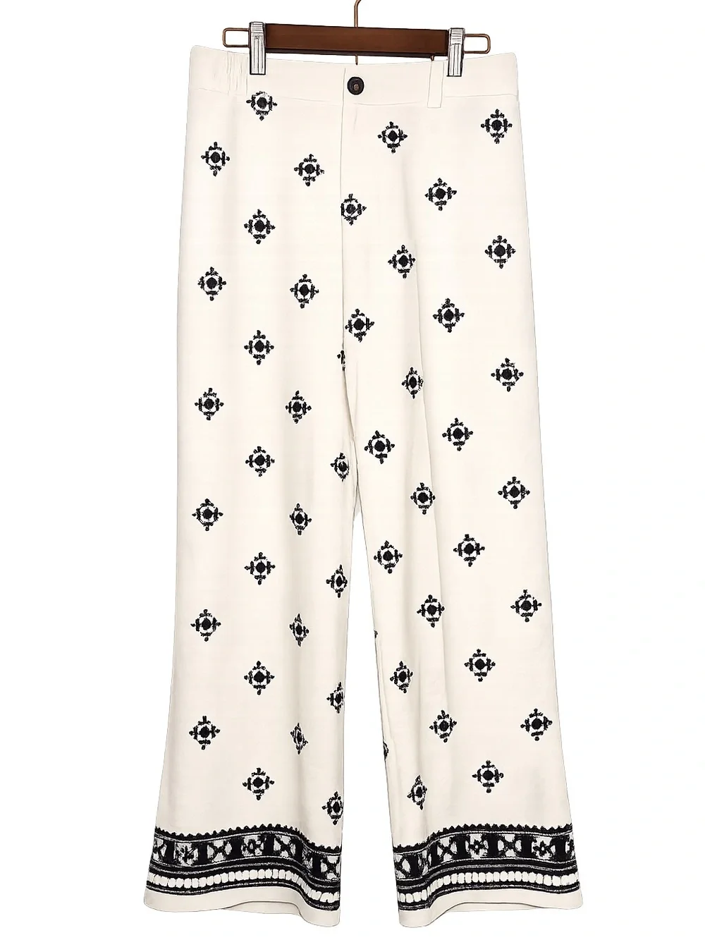 ✨ Zara Embroidered Wide Leg Pants | Coastal Boho Resort Linen Blend Trousers |